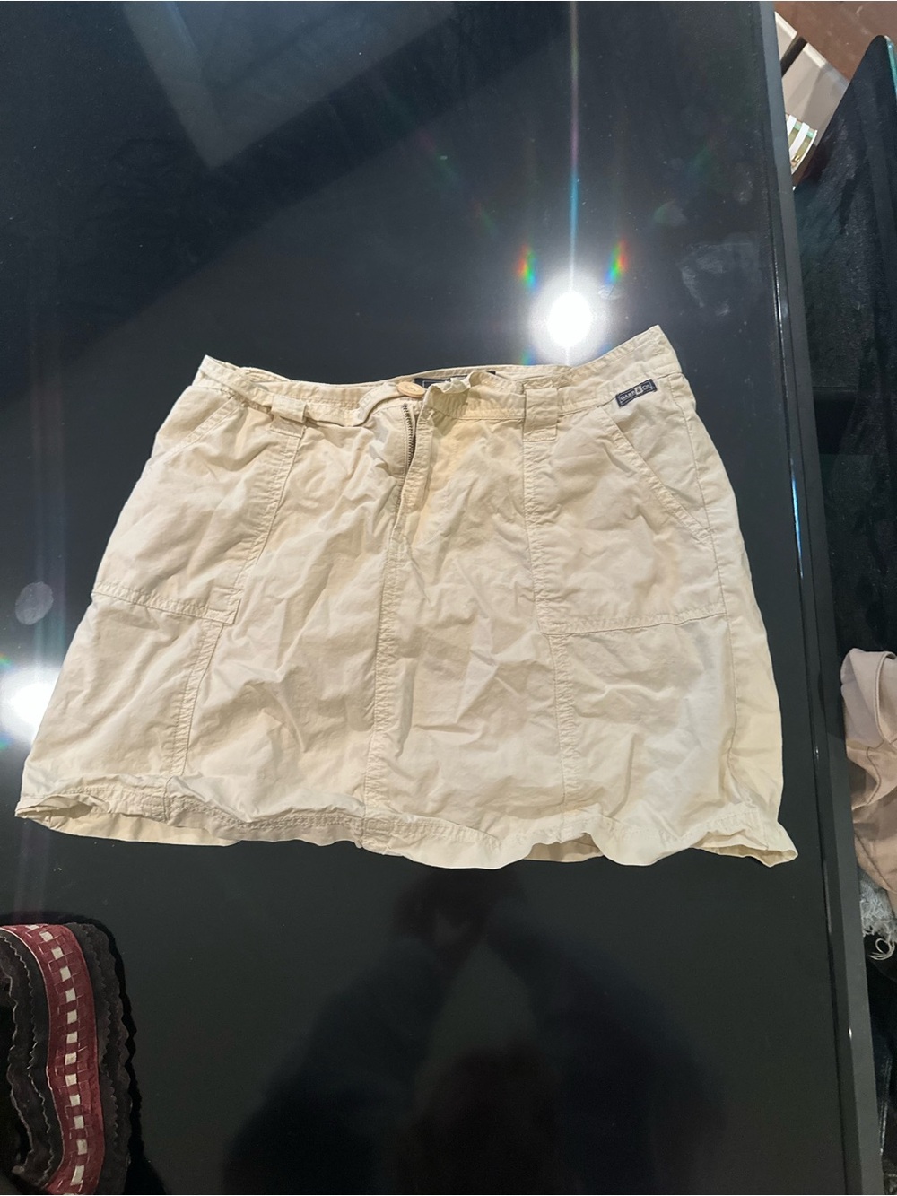 Y2k khaki Cream Utility cargo Skirt